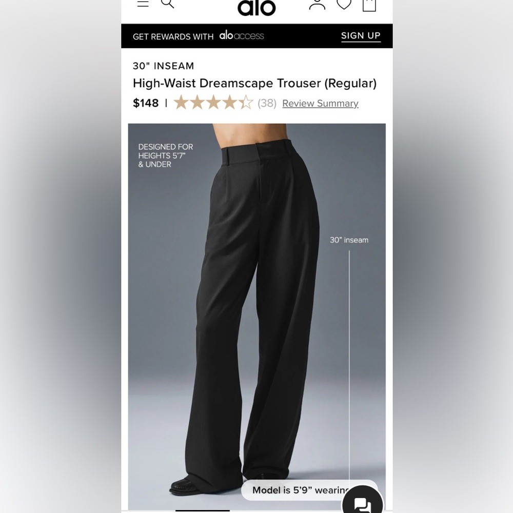 ALO Yoga High-Waist Dreamscape Trousers - Black